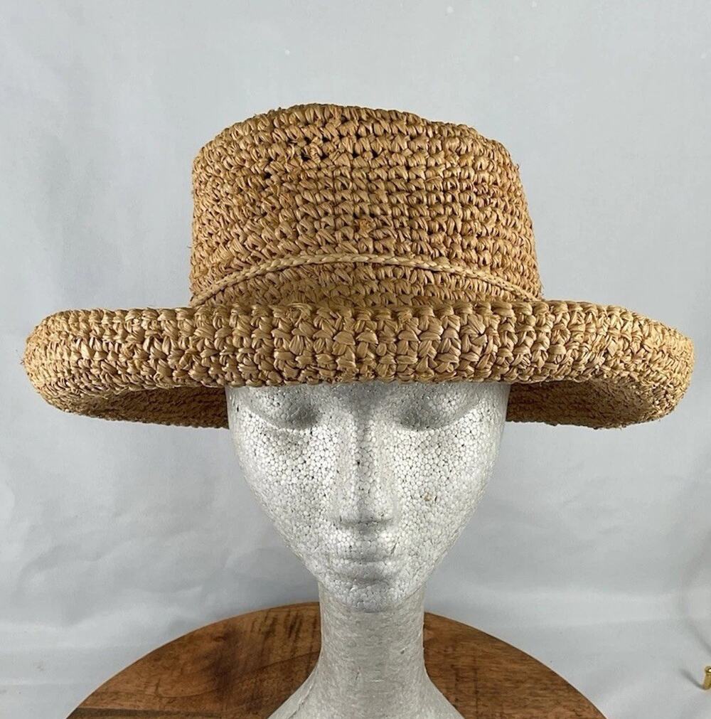 Scala Collection Women's Rolled Brim Natural Straw Hat Braid
